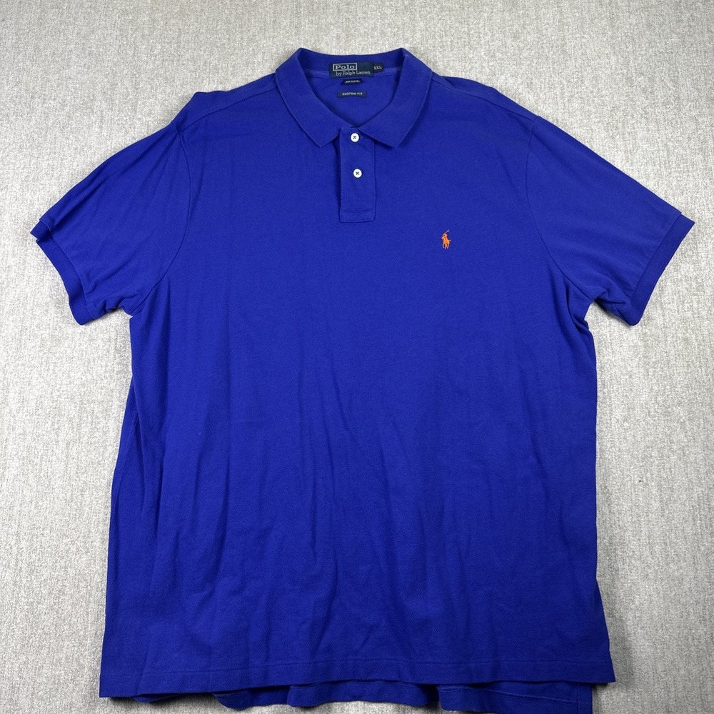 Polo Ralph Lauren Polo Shirt Men XXL Blue Custom Fit Pima Cotton Short Sleeve